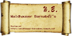 Waldhauser Barnabás névjegykártya