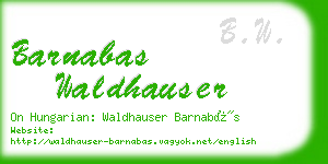 barnabas waldhauser business card